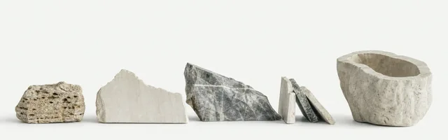 Ember and Moss stone vessels and materials